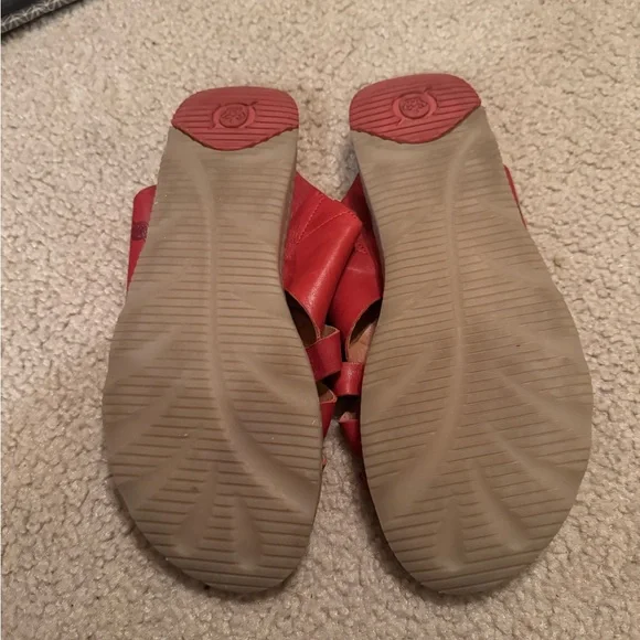 Born Red Leather Sandals SZ 11 - Picture 3 of 4